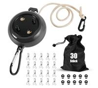 Tendedero extensible, tendedero portátil, 10 m, para viajes, vacaciones, exteriores, para baño, lavandería, jardín o viajes (negro)