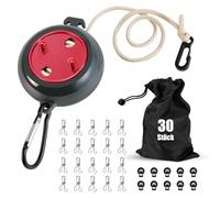 Tendedero extensible, tendedero portátil, 10 m, para viajes, vacaciones, exteriores, para baño, lavandería, jardín o viajes (rojo)