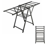 Tendedero Independiente, tendedero Plegable de 2 Niveles con alas de Gaviota Ajustables en Altura, tendedero Plegable de Aluminio para Ropa, Toallas y sábanas.