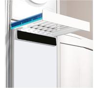 Tendedero invisible para lavadora, secadora deslizante que ahorra espacio, con cesta integrada para un secado y organización eficientes.