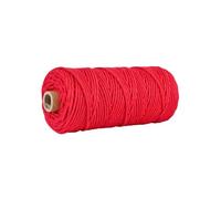 Tendedero para exteriores, Cuerda de algodón multicolor 3 mm x 100 m for cordón tapiz tejido a mano DIY(Red)