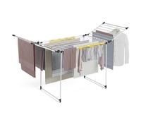 Newlux - Tendedero Plegable con Alas Bold V22, Tubos 5 Veces Más Resistentes, 180x55x112 cm, 26M de Secado, 25Kg de Carga. Tenderete de Ropa Plegable con Soporte para Calcetines, Fácil Plegado, Blanco