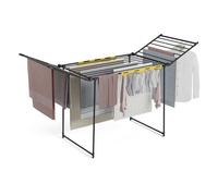 Newlux - Tendedero Plegable con Alas Bold V22, Tubos 5 Veces Más Resistentes, 180x55x112 cm, 26M de Secado, 25Kg de Carga. Tenderete de Ropa Plegable con Soporte para Calcetines, Fácil Plegado, Negro