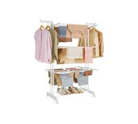 Tendedero Plegable de 4 Niveles 63,5 x 128 x 173 cm Blanco Nube