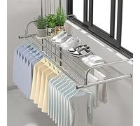 Tendedero Plegable de Acero Inoxidable para Ropa, Tendedero Extensible para Ropa, Tendedero para balcón, Zapatero, para Ventanas de Seguridad, Barandillas, Ventanas, Radiadores, Te
