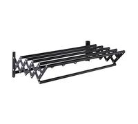 Tendedero plegable de acero inoxidable, resistente, retráctil, para interiores y exteriores, diseño que ahorra espacio, color negro, 70 cm