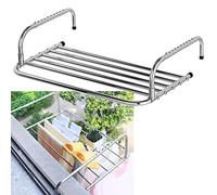 Tendedero Plegable para balcón, de Acero Inoxidable, para Colgar en la Pared, Ahorra Espacio, para Interiores y Exteriores, para radiador, terraza y barandilla, toallero.