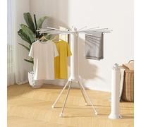 Tendedero plegable para ropa sucia, varillas de aluminio extensibles, sin montaje, ahorro de espacio, portátil para secar ropa en interiores