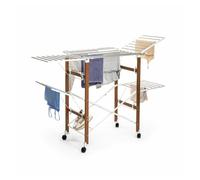 InnovaGoods® Tendederos Plegables, Tendedero de 38 Barras, Tendero Plegable Incluye Soportes para secar Calzado, Tendedero Extensible 4 Ruedas de rotación de 360º y Bloqueo de Seguridad.