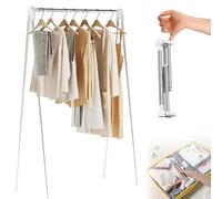 Tendedero portátil de acero inoxidable, 71*138*106cm Perchero plegable portátil y extensible, pequeño perchero para camping, viajes, al aire libre, lavado de casa(con 2 Percha,bolsa de almacenamiento)