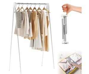 Tendedero portátil de acero inoxidable, 71*138*106cm Perchero plegable portátil y extensible, pequeño perchero para camping, viajes, al aire libre, lavado de casa(con 2 Percha,bolsa de almacenamiento)