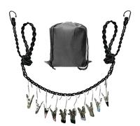 Tendedero portátil retráctil para viajes y hogar, tendedero de cuerda triple trenzada con 10 clips de ropa resistentes al viento, para tender ropa interior, accesorios de colgador de camping al aire