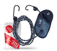 Tendedero Reflectante para Camping, 3 m, para Viajes, Vanlife, bañera, Caravana y balcón, Color Negro