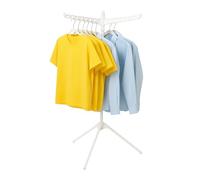 Tendedero Relaxdays para 27 Perchas, Plegable, soporta hasta 15 kg, tendedero, Medidas HxD: 143 x 56 cm, Blanco