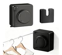 Tendedero Retractable Acero Inoxidable - 4,8M Tendedero Extensible Pared, Interior y Exterior Utilizable, Negro Sin Caída, Antiviento para Balcón, Lavandería & Baño