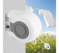Tendedero Retractable para Tender En Tendedero Retractable Tendedero Retractable Exterior Tendedero Extensible 2 Hilos Tendedero De Ropa Automático Cuerda Retractable 26 m (2x13m)