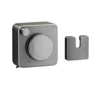 Tendedero retráctil, 1 unidad, cuerda de alambre de acero para interiores y exteriores, ajuste de balcón sin taladro, funda compacta, tendedero, pisos y hoteles (A gris)