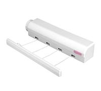 Tendedero retráctil con 4 cables/5 hilos Tendedero telescópico de pared extensible retráctil hasta 3,2 m/3,75 m para interior y exterior (4 cables)