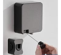 Tendedero Retráctil de 19,68 pies/6 Metros, Cuerdas para Tender la Ropa retráctil Resistente montado en la Pared con Cuerda de Alambre de Acero Inoxidable 304,Interior y Exterior,Black
