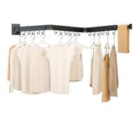 Tendedero retráctil para Ropa, tendedero de Ropa, Colgador de Ropa para Colgar en la Pared con Barra de Toalla ahorrador de Espacio, Plegable con Carga Fuerte, para balcón, lavandería, baño