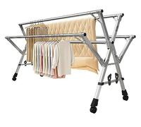 Tendedero Tendederos Plegables Tendedero De Ropa De Acero Inoxidable, Tendedero Plegable Para Ropa Interior Y Exterior, Tendedero Retráctil Con 20 Ganchos A Prueba De Viento Tendedero Ropa Plegable (