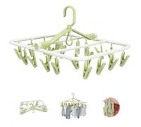 Tendederos Plegables con 20 Pinzas, Tenderetes de Ropa Plegables Interior Exterior, Colgador de Plastico, Tendederos Plegables Pequeños, Tendedero Balcon para Calcetines, Ropa Interior, Toallas