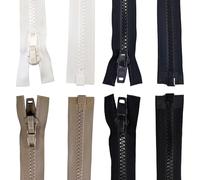 TENDEEVOLUTION Cremallera náutica de nylon con cadena 10 mm y Carro Cremallera Desmontable. Zipper repuesto para toldo barco, cojines, autocaravana, diversos colores y medidas (Negro, 200 CM)