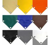 TENDEEVOLUTION Lona Impermeable Exterior PVC 650g/m² con Ojales Cada 50 cm y Borde Reforzado, Lona Plástico Resistente al Viento y Lluvia para Exterior, remolques y pérgolas (3 x 2.5, Amarillo)