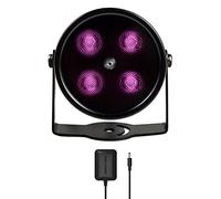 Tendelux Iluminador IR de 80 pies | AI4 sin Punto Caliente Luz infrarroja de Gran Angular para cámara de Seguridad (con Adaptador de Corriente)