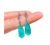 Tendencia 925 plata esterlina lago azul Paraiba turmalina piedra preciosa colgante collar pendientes conjuntos de joyería de boda for mujeres cumplir Collares para mujer ( Color : Blau , Size : Jewelr