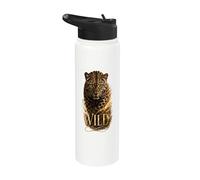 Tendencia de declaración de animales glamorosos de leopardo salvaje Stainless Steel Insulated Water Bottle