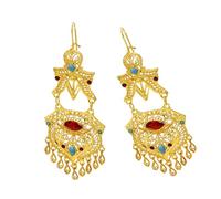 Tendencia Femenina De Oro Pendientes Indios Jhumka Geométricos Colgantes Accesorios De Joyería
