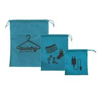 Tendencia - Set de 3 bolsas de almacenamiento PP ajustables - azul pato