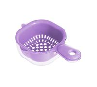 Tendency Kitchen Dual-Layer Draining Basket with Handle - Over Sink Colander for Veggie, Pasta & Fruit Washing | Food Grade Plastic Lock Design | Compact Space Saving (Purple)