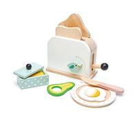 Tender Leaf Juegos de rol: Desayuno Toaster Set 16x18,5x14,5cm, con 2 rebanadas de Pan, Mantequilla, Cuchillo de Madera, Un Huevo escalfado y 2 rebanadas de Aguacate, Madera, 19,3x9,5x19,7cm, 3+