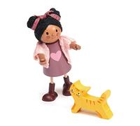 Tender Leaf Toys Muebles de Muñecas: MANUDA/Ayana y Gato 9,5x4x12cm, en Madera, en Caja 11,5x5,2x17,8cm, 3+