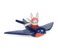 Tender Leaf Toys - Swifty Bird - Juguete de pájaro de madera maciza con personaje de conejo extraíble - Juguete de juego abierto para niños y niñas - Explora el juego de rol y la imaginación - A