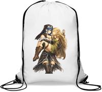 Tender Moment Between Fantasy Warriors - Saco de gimnasio informal con cordón, color blanco