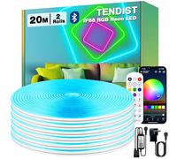 TENDIST 20M Tira LED Neon Flexible RGB, IP68 Tira LED Impermeable Bluetooth Sinc Musica con Smart APP y Control Remoto, 24V Luces Neon Flex para Exterior, Terraza, Balcón, Jardín
