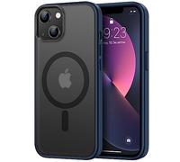 TENDLIN Funda Magnética Compatible con iPhone 13 [Compatible con MagSafe] Carcasa Antiarañazos Translúcida Mate Panel Posterior y Suave Marco de Silicona Tacto Cómodo Funda - Azul