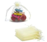 Tendwarm 100 bolsas de organza transparente de 3 x 4 pulgadas para fiestas, festivales, bodas, bolsas de regalo con cordón, bolsas de regalo de Navidad