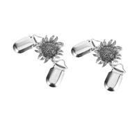 TENDYCOCO 2 Piezas Clip De Cuello De Cárdigan Floral Clip De Flores Clip De Cárdigan De Flores Clip De Remolino De Suéter Clips De Camisa Mini Pinzas Para El Cabello Cincha Metal Silver