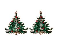 TENDYCOCO Broche vintage para árbol de Navidad con incrustaciones de diamantes de imitación para Navidad, fiestas de invierno, verde, Medium