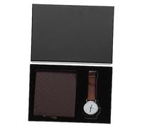TENDYCOCO Reloj y Cartera para Hombre Conjunto Elegante De Reloj Analógico y para Cumpleaños y Color Blanco y Café
