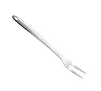 Tenedor de acero inoxidable para carne largo de 2 puntas con mango hueco para cocina, parrilla, buffet