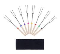 Tenedor de Barbacoa Portátiles Retráctiles Barbecue Fork Marshmallow Roasting Sticks para el Hogar o Actividades al Aire Libre Barbacoa 8 Piezas