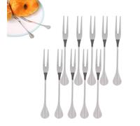 Tenedor de Fruta de Acero Inoxidable, 10 Piezas Tenedores de Frutas, tenedores pequeños, Tenedores De Postre, Aperitivo, Tenedor Pequeño para Pastel Barbacoa Caracol, 12x1.5x0.1cm / 4.72x0.59x0.03inch