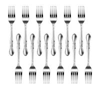 Tenedor de mesa de acero inoxidable 18/0 con dise o de rosas de New Star Foodservice 58642, juego de 12 unidades, 7,2 pulgadas