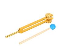 Tenedor de sintonización, bolas de chakra de color nítrico Terapia de horquilla hecha de aleación de aluminio y terapia de masaje de madera (oro, plata)