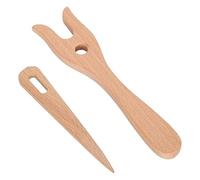 Tenedor De Tejer De Madera - Kit De Tenedor De Tejer, Herramienta De Punto De Madera | Conjunto De Agujas Decorativas Para Ojos Grandes, Accesorios De Tejer, Kit De Agujas Tejidas, Tenedor De Croch